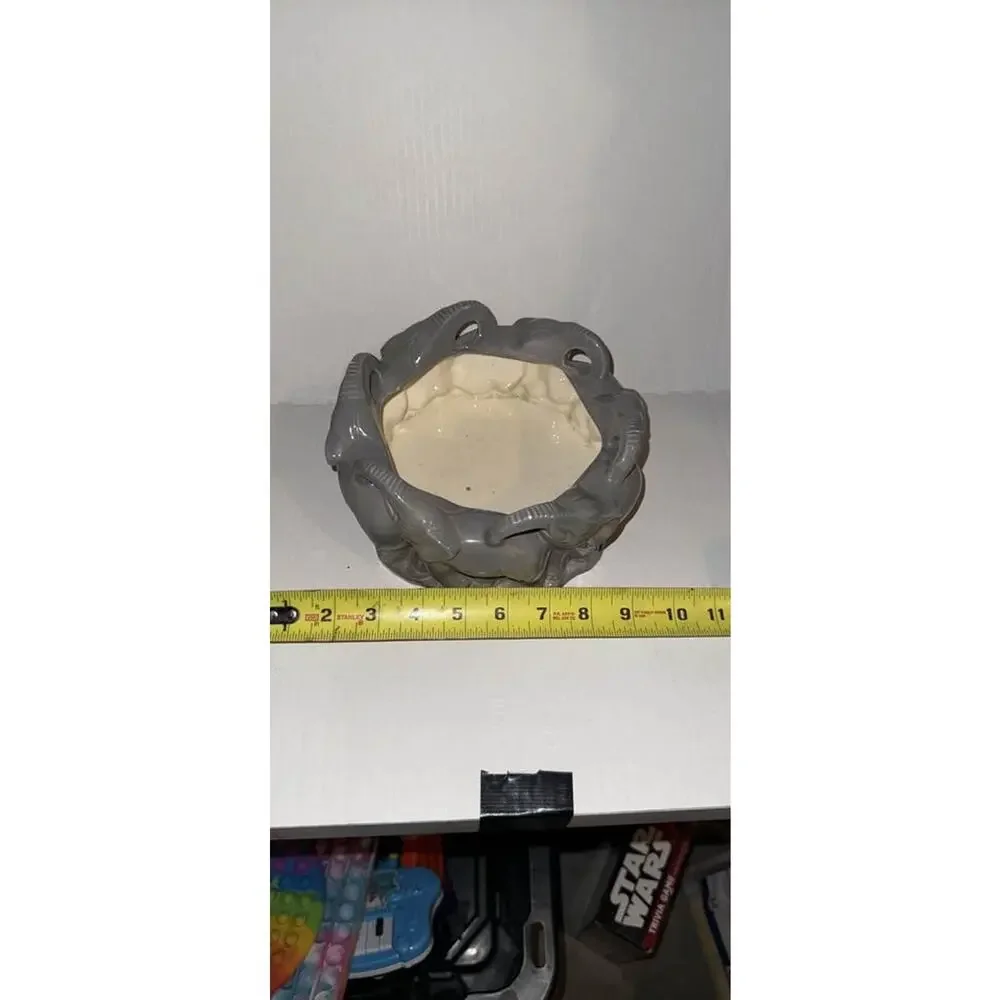 Grey Ceramic Elephant Planter Bowl
